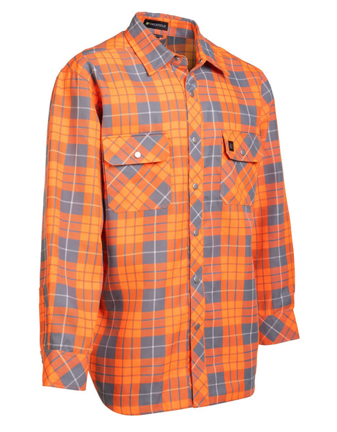 Hi Vis Orange Plaid Unlined Flannel Shirt – Forcefield Canada - Hi