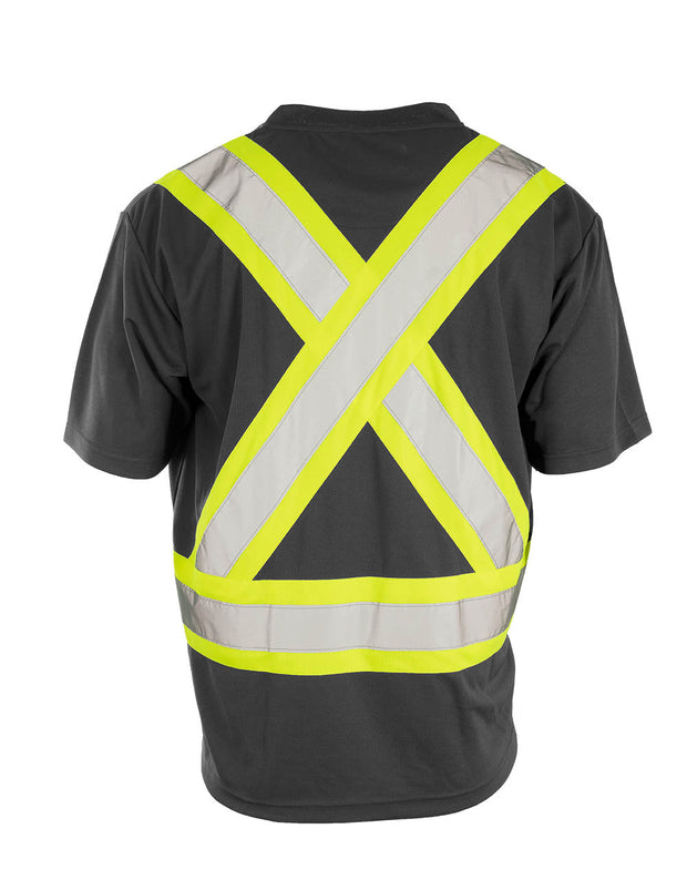 Forcefield Hi Vis V-Neck Short Sleeve Safety Tee Shirt