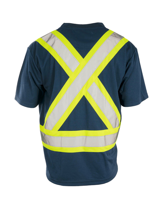 Forcefield Hi Vis V-Neck Short Sleeve Safety Tee Shirt