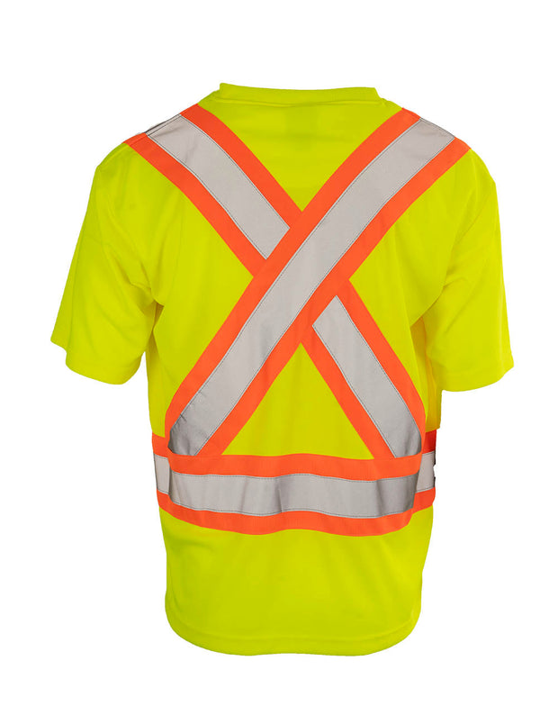 Forcefield Hi Vis V-Neck Short Sleeve Safety Tee Shirt