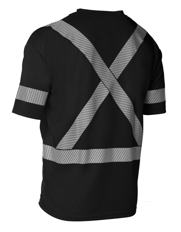 Forcefield Hi Vis Black Crew Neck Short Sleeve Ultrasoft Technical Tee