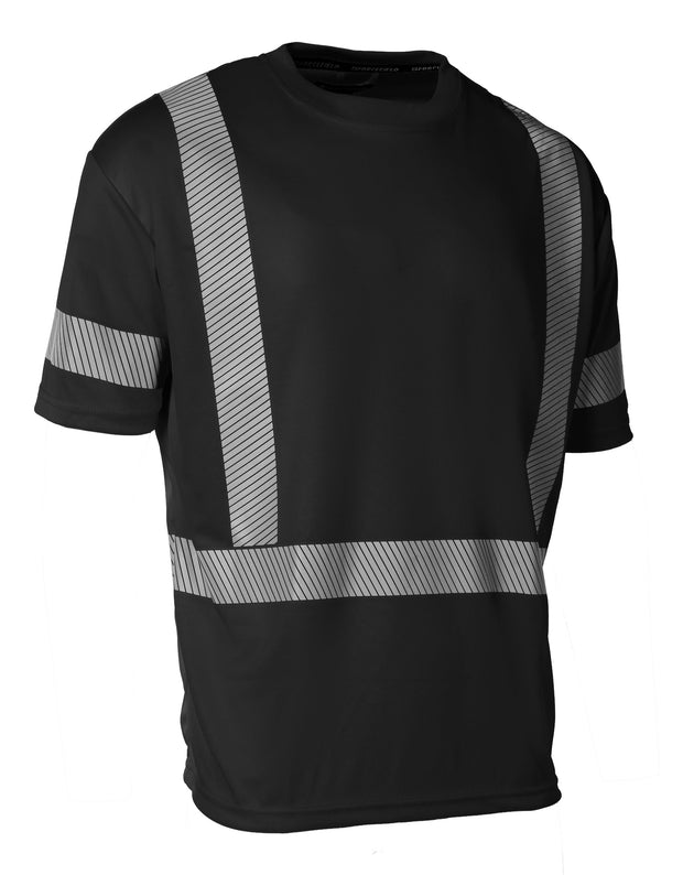 Forcefield Hi Vis Black Crew Neck Short Sleeve Ultrasoft Technical Tee
