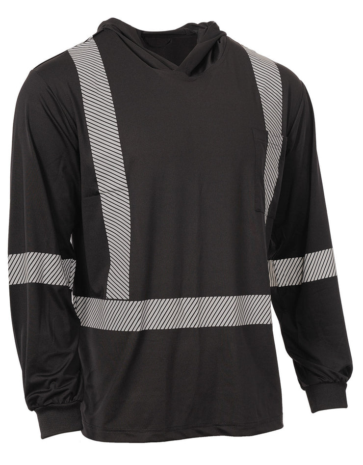 T-shirt technique ultra-doux à capuche et manches longues