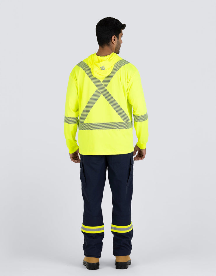 T-shirt technique ultra-doux à capuche et manches longues