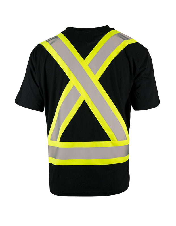 Forcefield Hi Vis Crew Neck Short Sleeve Safety Tee Shirt with Chest Pocket