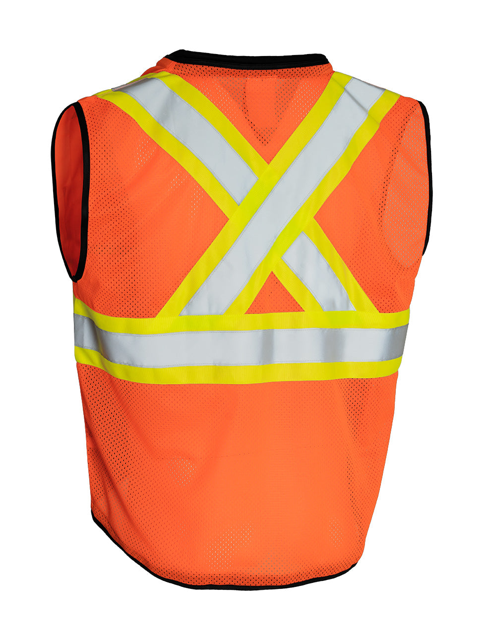Forcefield Hi Vis Traffic Safety Vest with Zipper Front, Tricot