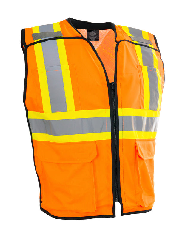 Forcefield Women's Zip-Up Hi Vis Traffic Safety Vest, 5 Point Tear-Away