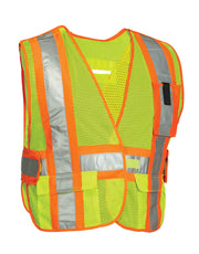Forcefield 5-Point Tear-away Hi Vis Mesh Traffic Safety Vest, One-Size