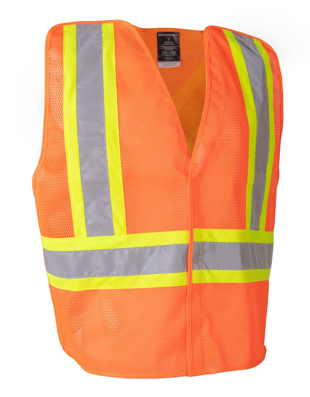 Forcefield Lightweight Polyester Mesh Safety Vest with 5-Point Tear-Away