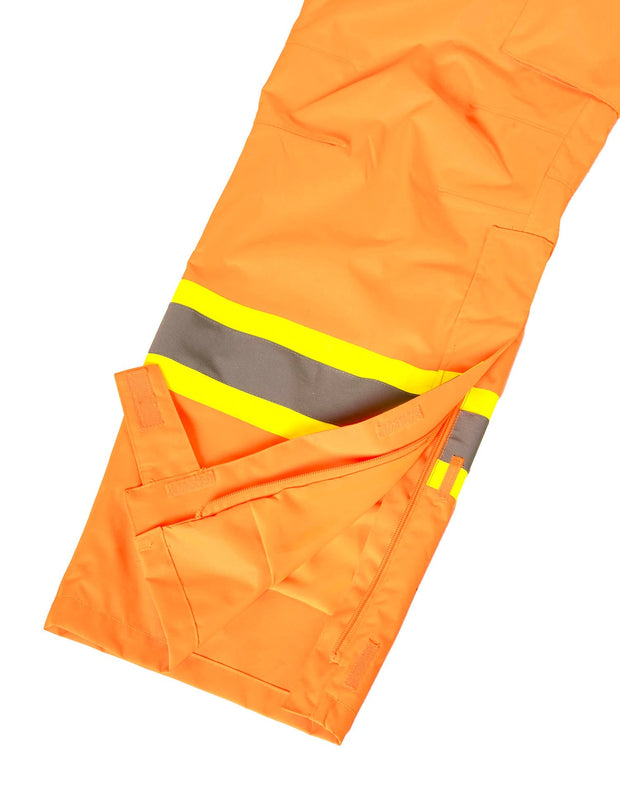 Forcefield Orange "Torngat" Premium Ripstop 2-In-1 Hi-Vis Safety Suspender Pants