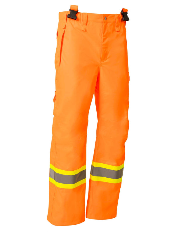 Forcefield Orange "Torngat" Premium Ripstop 2-In-1 Hi-Vis Safety Suspender Pants
