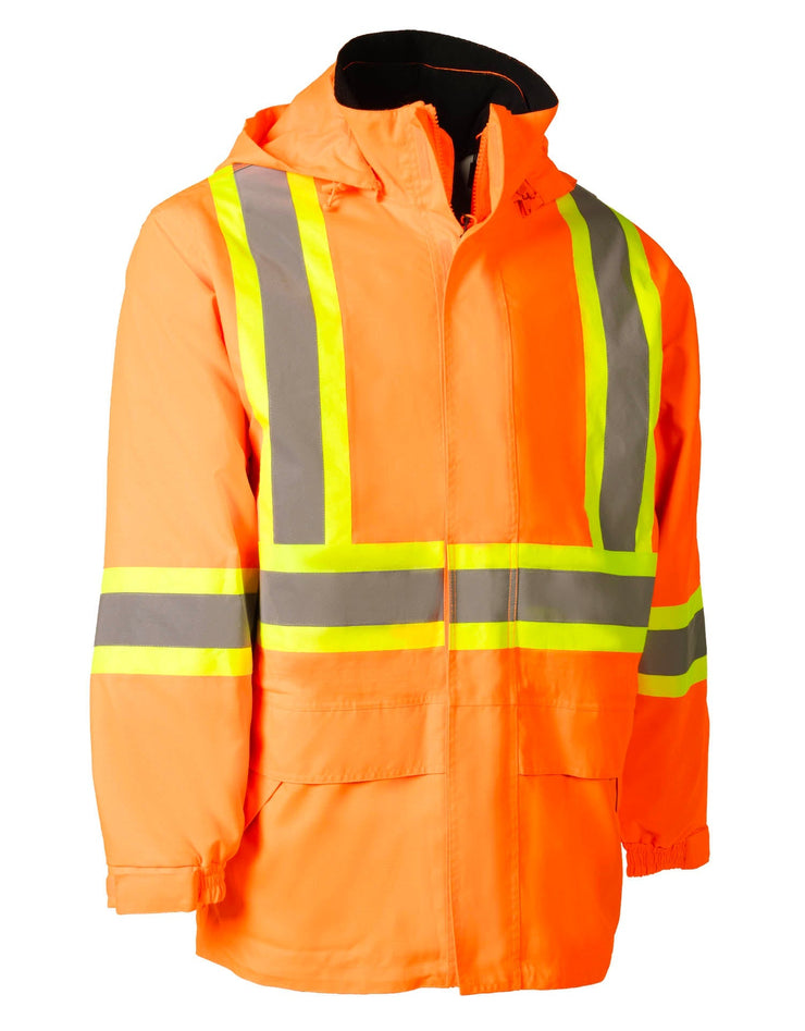 Parka de sécurité haute visibilité 4 en 1 orange « Torngat » en Ripstop de qualité supérieure 