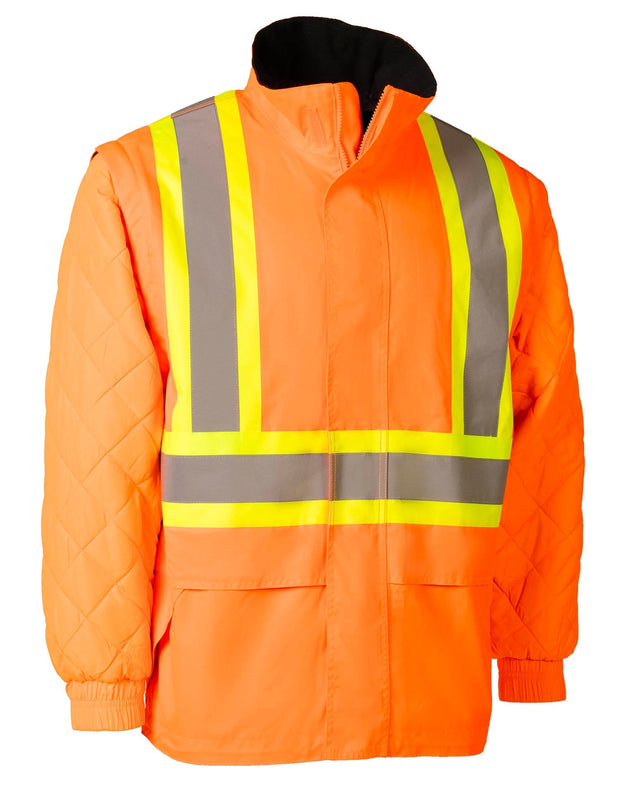 Forcefield Orange "Torngat" Premium Ripstop 4-in-1 Hi-Vis Safety Parka