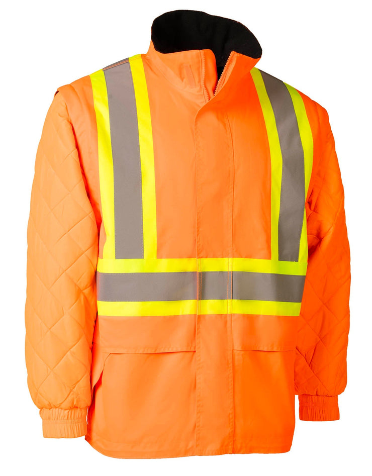 Parka de sécurité haute visibilité 4 en 1 orange « Torngat » en Ripstop de qualité supérieure 