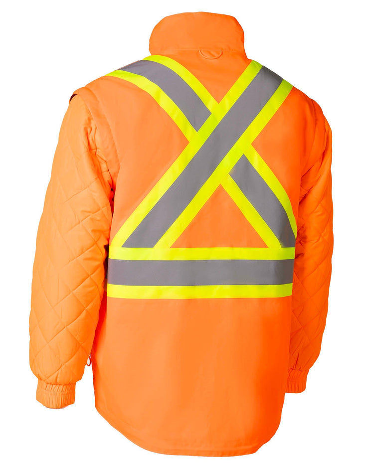 Parka de sécurité haute visibilité 4 en 1 orange « Torngat » en Ripstop de qualité supérieure 