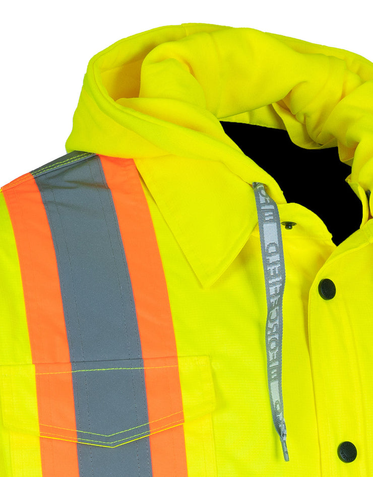 Forcefield Hi-Vis Hoodie Shacket With Detachable Hood