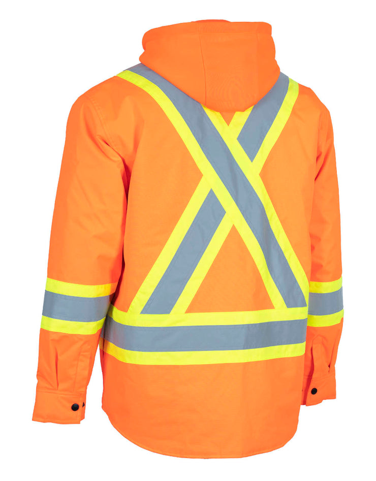 Forcefield Hi-Vis Hoodie Shacket With Detachable Hood