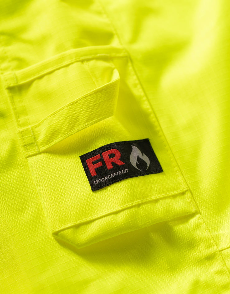 Hi-Vis Lime Flame-Resistant (FR) Ripstop Light Weight Bib Pants