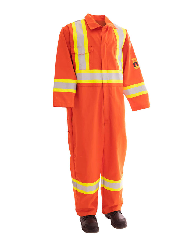Forcefield Orange FR Treated 100% Cotton Coverall with Reflective Tape