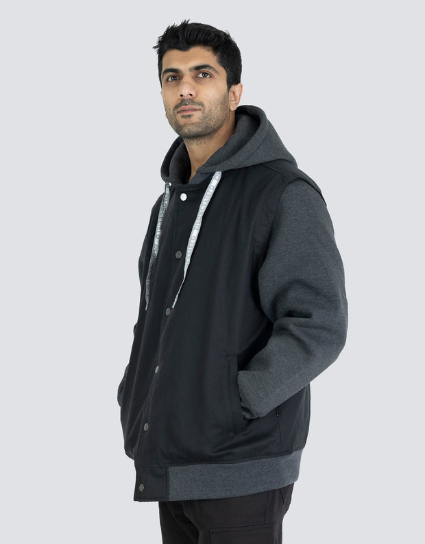 Veste de baseball en toile avec capuche 