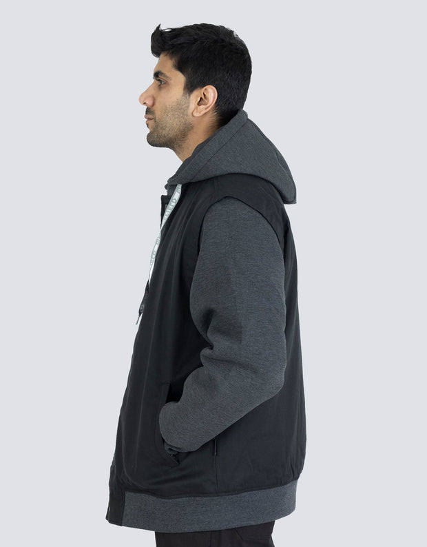 Veste de baseball en toile avec capuche 