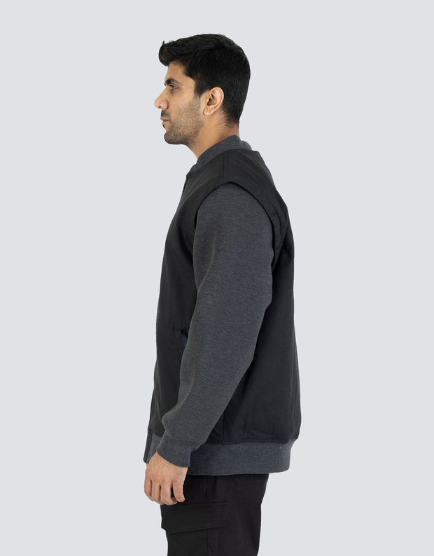 Veste de baseball en toile avec doublure en flanelle à carreaux 