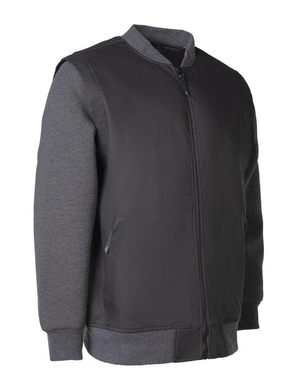 Veste de baseball en toile avec doublure en flanelle à carreaux 