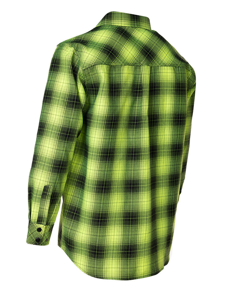 Forcefield Hi Vis Black Shadow Plaid Unlined Flannel Shirt