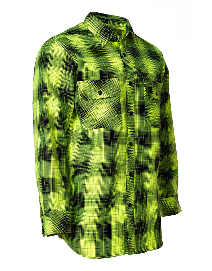 Forcefield Hi Vis Black Shadow Plaid Unlined Flannel Shirt