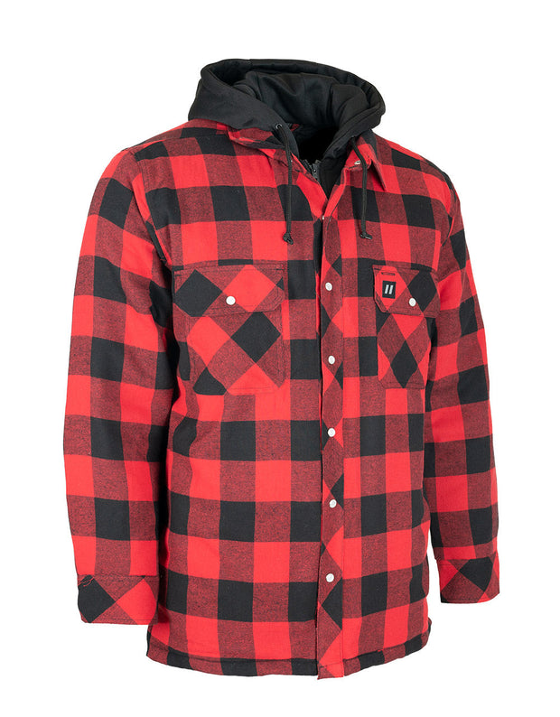 Veste chemise en flanelle matelassée à capuche Red Buffalo