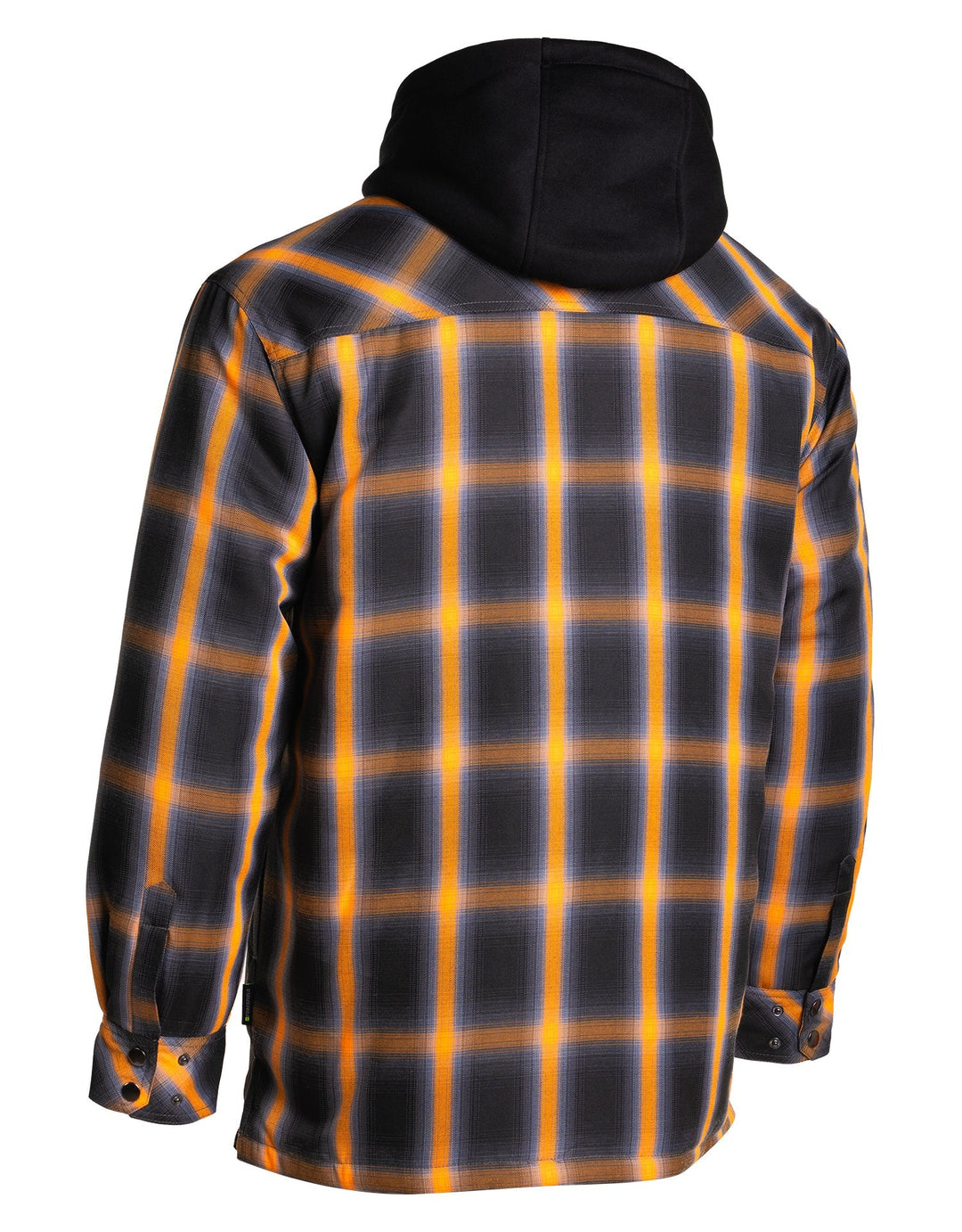Forcefield Orange Ombre Plaid Hooded Quilt-lined Shirt Jacket