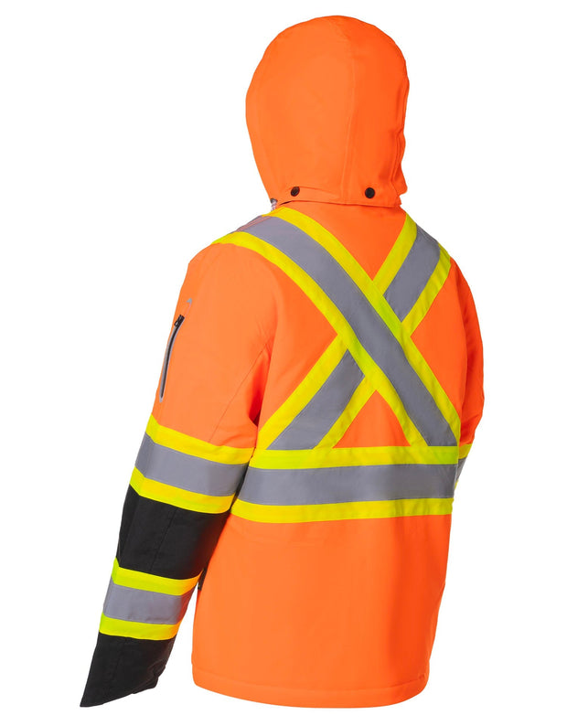Forcefield Women's Hi-Vis Safety Parka with Detachable Hood