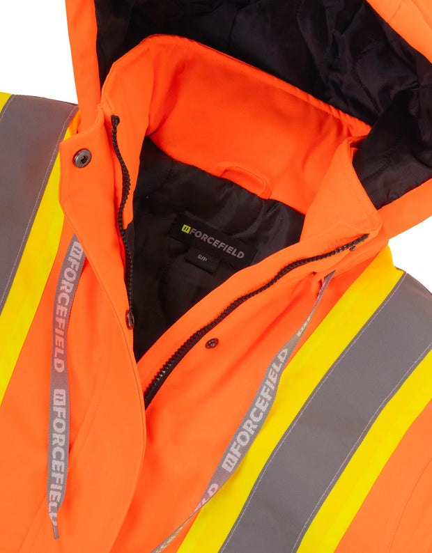 Forcefield Women's Hi-Vis Safety Parka with Detachable Hood