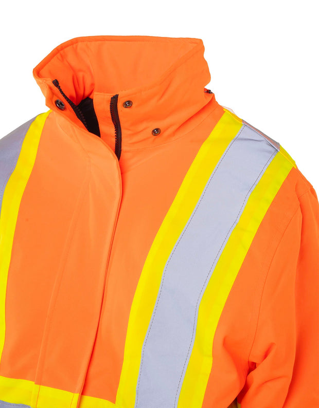 Forcefield Women's Hi-Vis Safety Parka with Detachable Hood