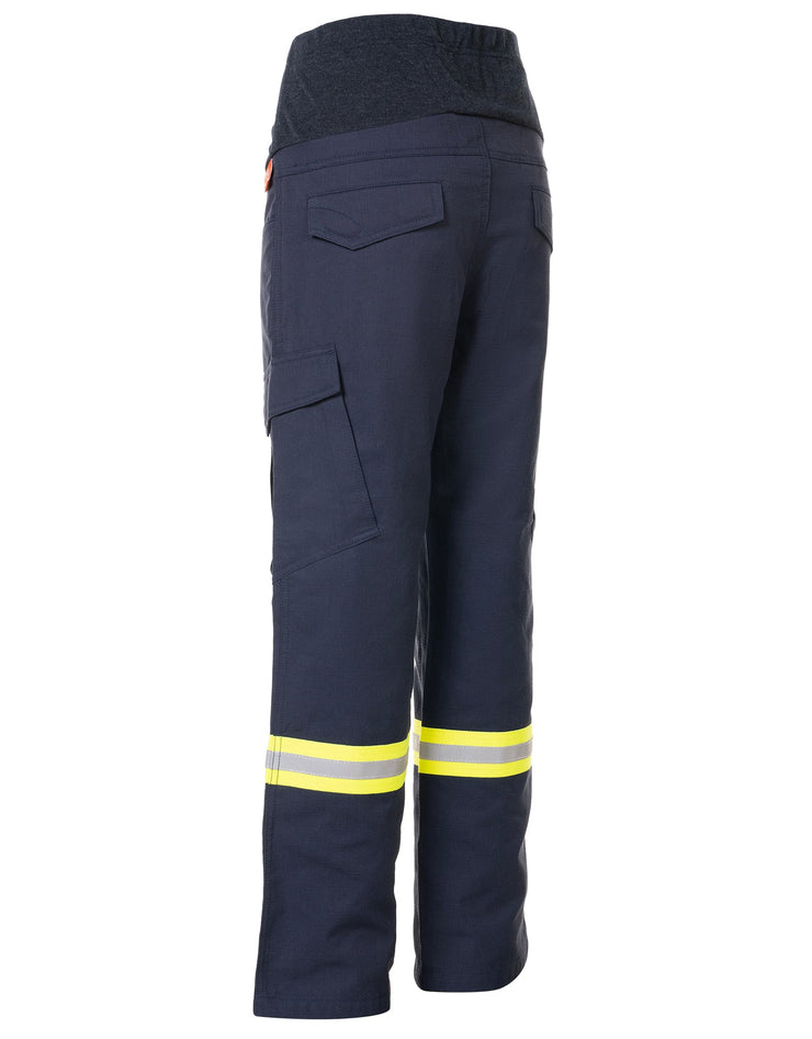 Pantalon de travail cargo à panneau bas de maternité ignifuge pour femme de 6 oz