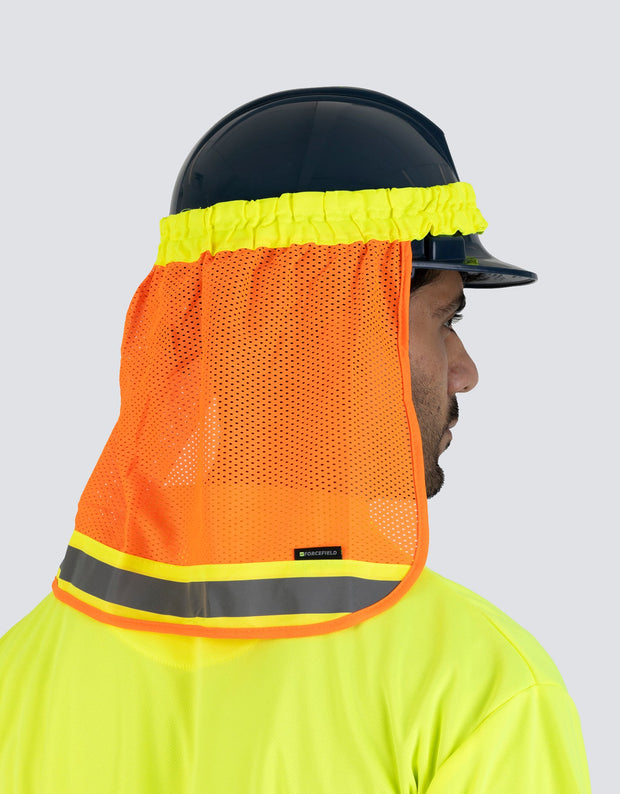 Forcefield Hi-Vis Reflective Mesh Hard Hat Sun Shade Neck Sheild