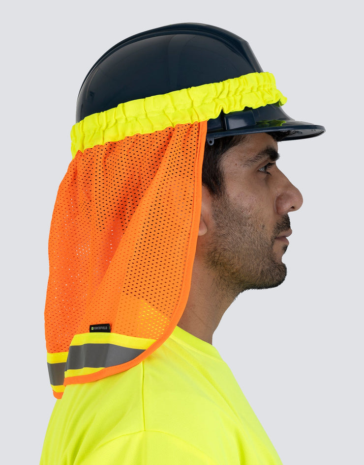 Forcefield Hi-Vis Reflective Mesh Hard Hat Sun Shade Neck Sheild