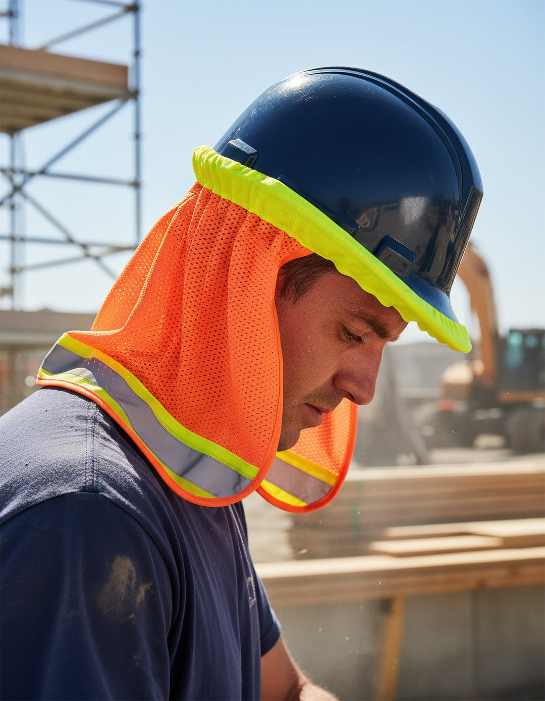 Forcefield Hi-Vis Reflective Mesh Hard Hat Sun Shade Neck Sheild