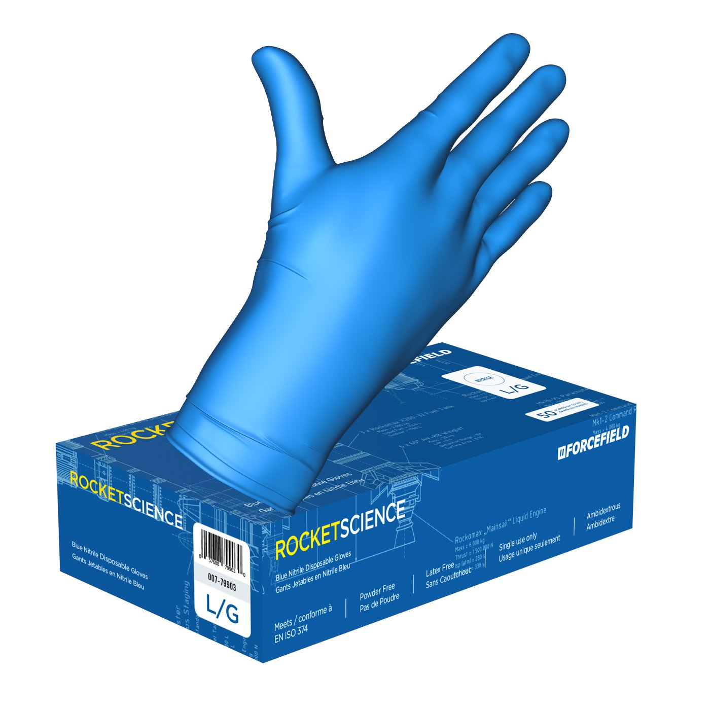 Forcefield Rocket Science, Heavy-Duty Nitrile Disposable Gloves