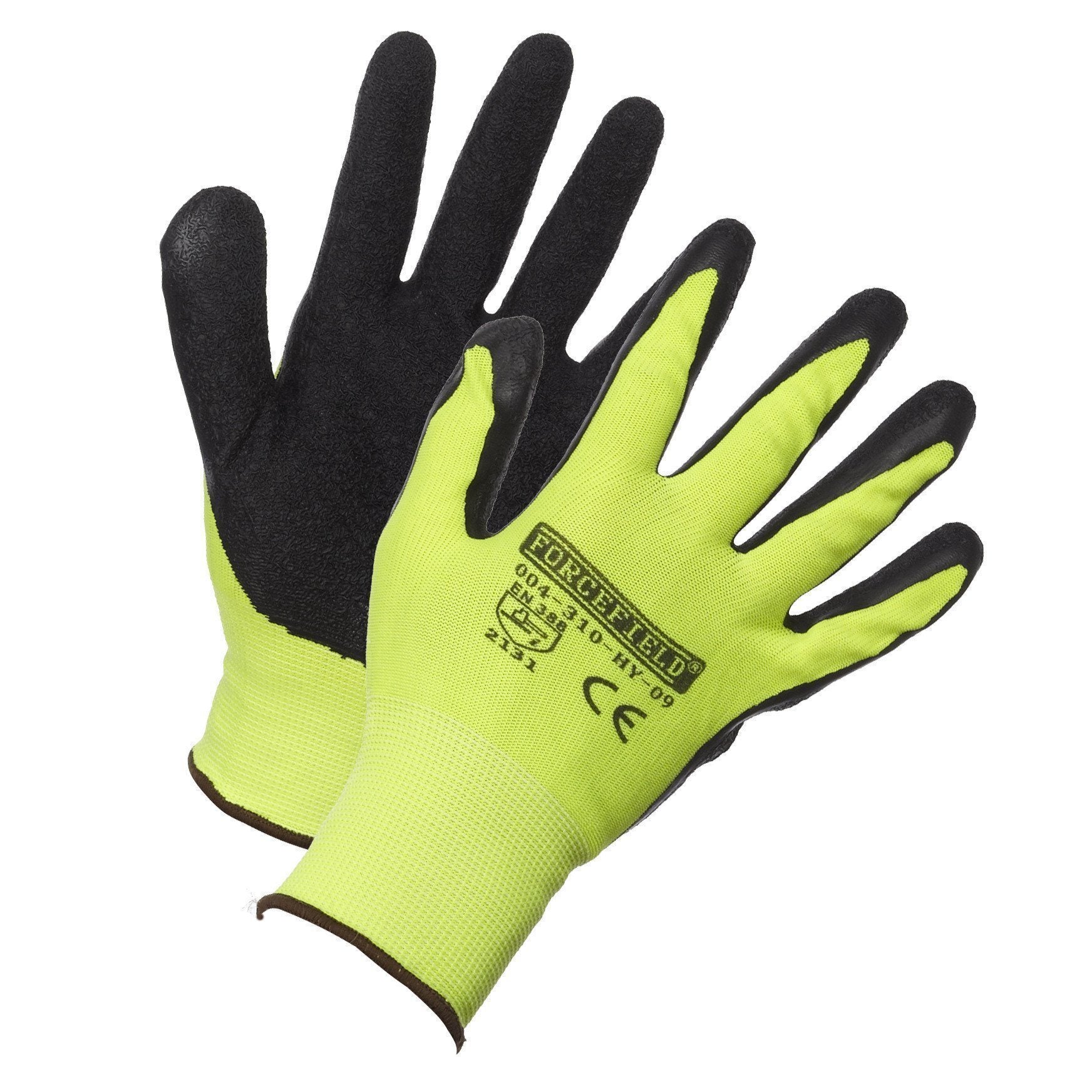 ADIバッファローグローブ Forcefield Hi-Vis Nylon Work Glove, Palm Coated with Crinkle Latex