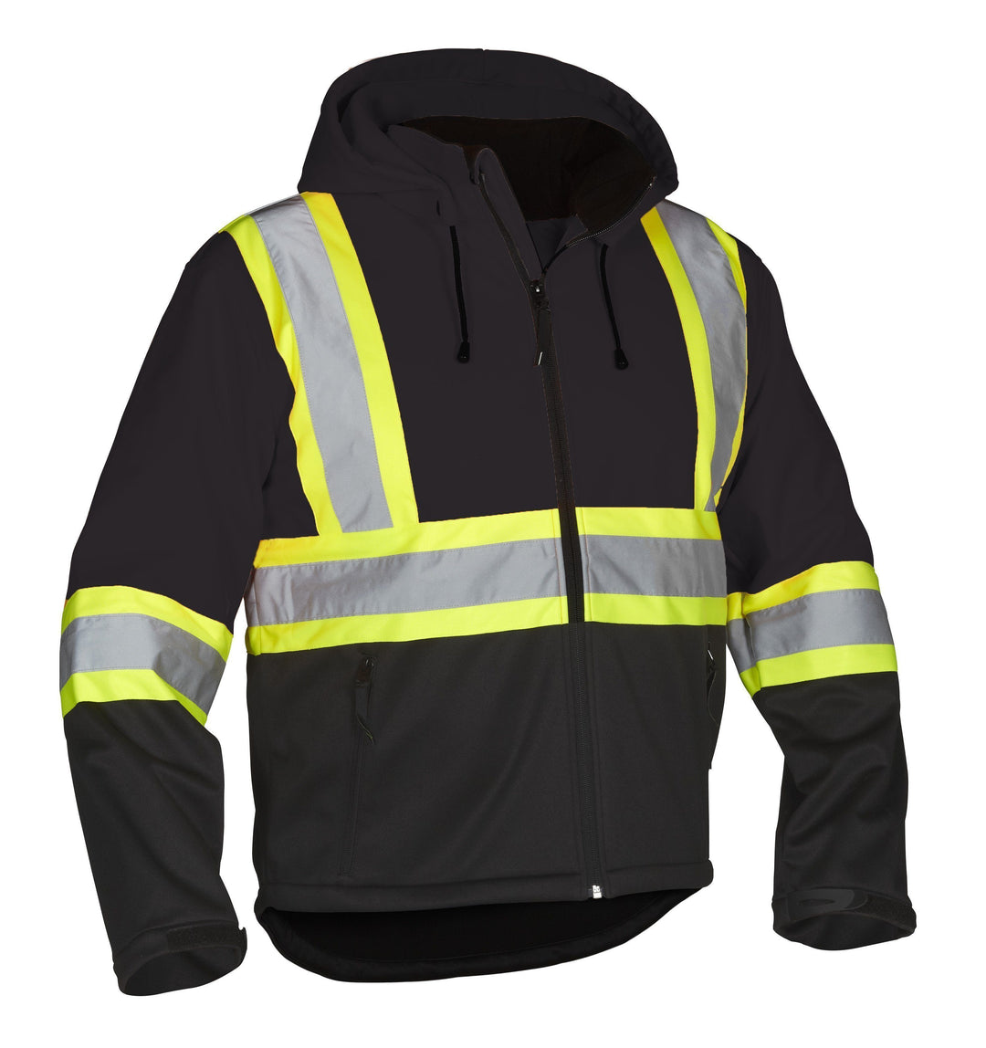 Water Resistant Mens Hi Vis Softshell Jacket With Zip Pocket (S, Orange - View #7
