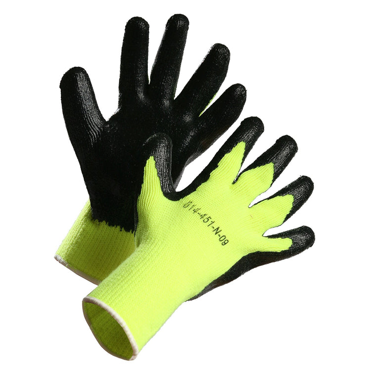 Heavy Knit Hi Vis Nitrile Palm Coated Work Glove
