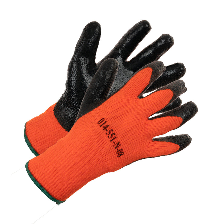 Heavy Knit Hi Vis Nitrile Palm Coated Work Glove - Small