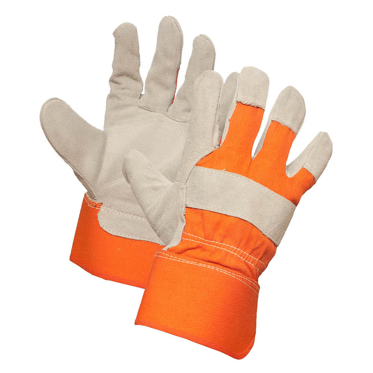 "Sureguard" Premium Split Orange Leather Work Gloves