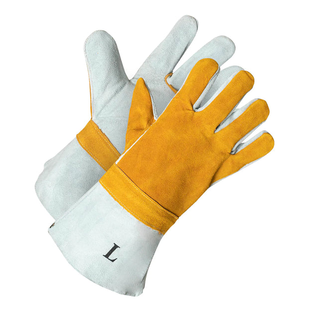 "Gold Welders" Premium Grade Split Leather Welding Gloves
