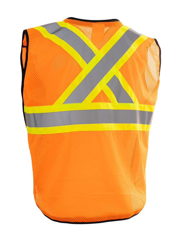 Women's Zip-Up Hi Vis Traffic Safety Vest, 5 Point Tear-Away