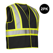 Polyester Mesh Safety Vest, 5-Point Tear-Away, 2 Pack