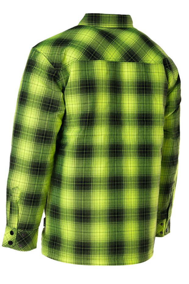ForceField Hi Vis Hooded Tartan Plaid Quilt-Lined Flannel Shirt
