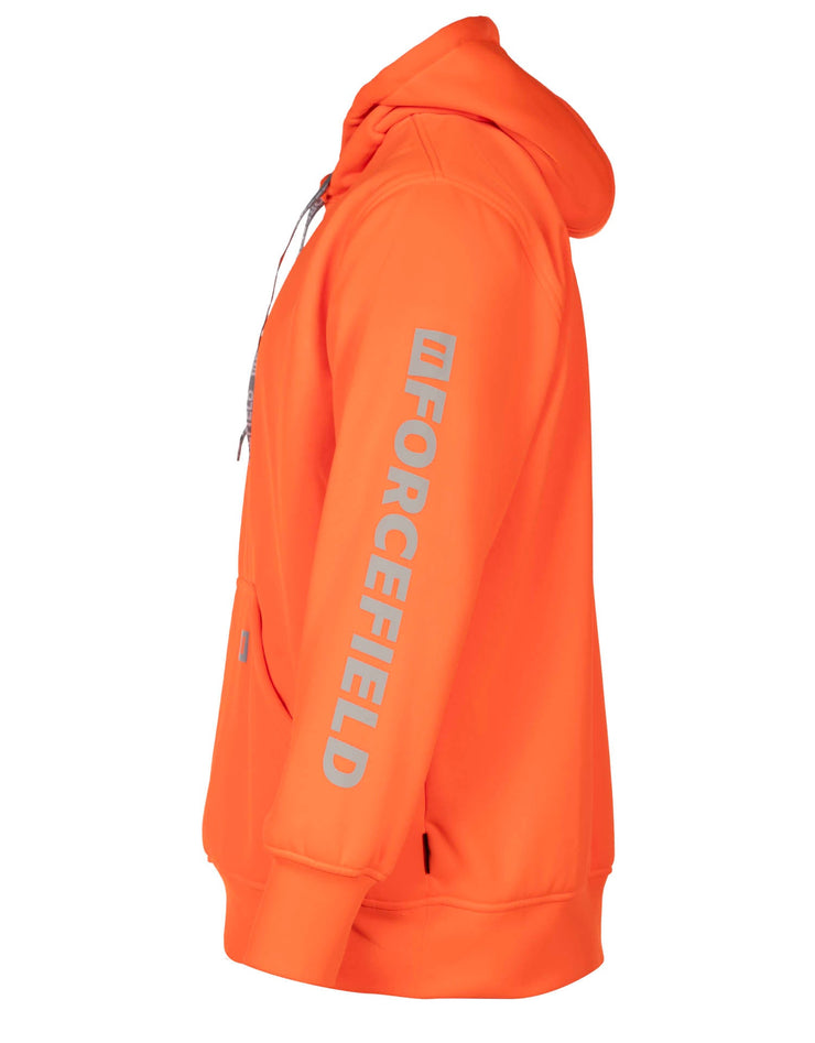 Hi Vis Orange Pullover Forcefield Logo Sleeve Graphic Hoodie