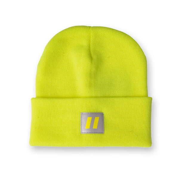 Free Hi Vis Lime Toque with Reflective Patch